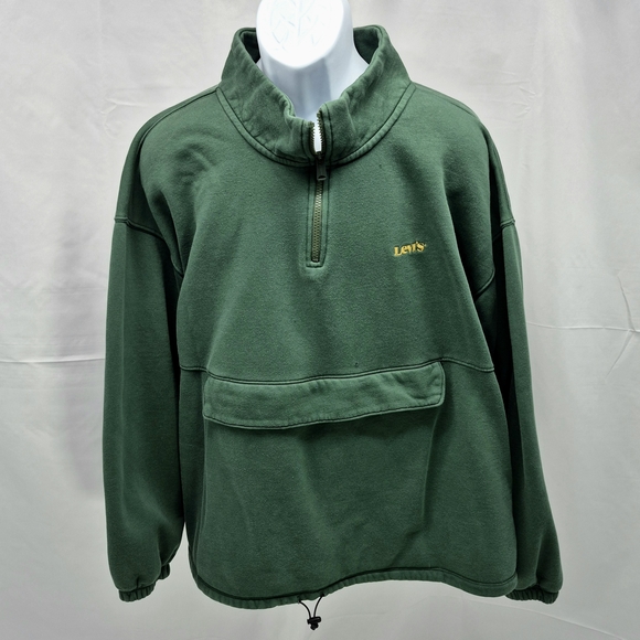 Levi's Other - Levi’s Relaxed Fit 1/4 Zip Pouch Sweatshirt Collard Green XXL Unisex Gorpcore